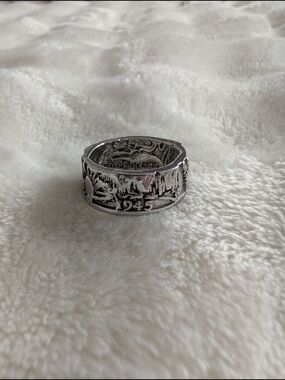 1945 Walking Liberty Half Dollar Coin Ring | 90% Silver Vintage Band Size 7